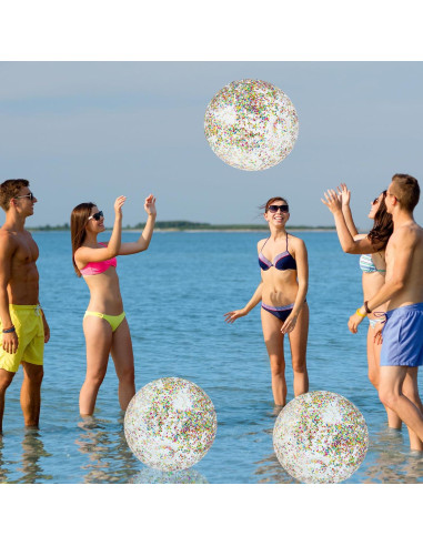Pelotas de Playa LED HyDren 4 Pack 40.64 cm con Confeti