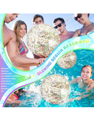 Pelotas de Playa LED HyDren 4 Pack 40.64 cm con Confeti