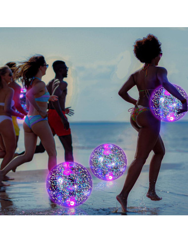 Pelotas de Playa LED HyDren 4 Pack 40.64 cm con Confeti