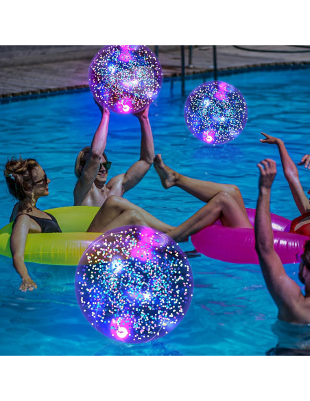 Pelotas de Playa LED HyDren 4 Pack 40.64 cm con Confeti