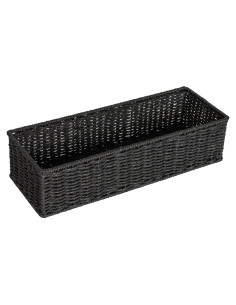 Cesta de Almacenamiento Rectangular Household Essentials Negra 40x15x10cm