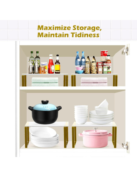 Organizador de Gabinete Gelite 2 Estantes Acrílicos Apilables Organizador de Gabinete Gelite 2 Estantes Acrílicos Apilables