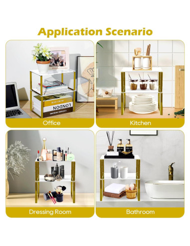 Organizador de Gabinete Gelite 2 Estantes Acrílicos Apilables