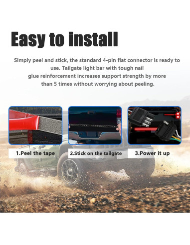 Barra de Luz LED Kewucn 122 cm para Puerta Trasera IP65