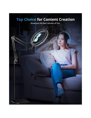 Trípode Luz de Anillo UBeesize 30 cm con Soporte para Teléfono