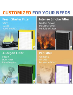 Filtros HEPA H13 y Pre-Carbón Pulluty FLT4825SM para Purificadores 2