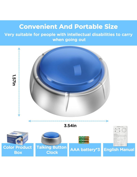 Reloj Despertador Hablante Awaiymi Azul Cielo para Ciegos