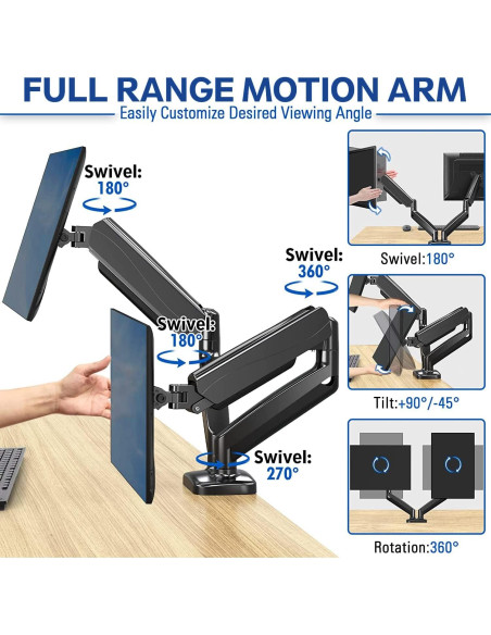 Brazos de Monitor Doble Stellar Mounts para Samsung 32" Curvado