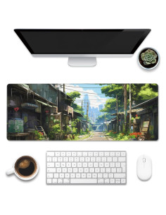 Alfombrilla de escritorio Eflxamz Anime Abandoned Town 80x30 cm