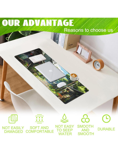 Alfombrilla de escritorio Eflxamz Anime Abandoned Town 80x30 cm