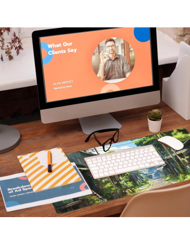 Alfombrilla de escritorio Eflxamz Anime Abandoned Town 80x30 cm