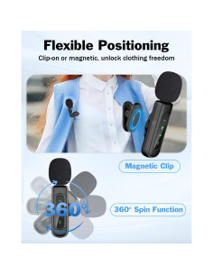 Micrófono Lavalier Inalámbrico PoP Voz 3en1 con Reducción de Ruido 2