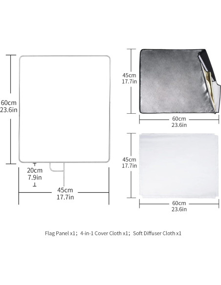 Bandera Reflectora Selens 45x60cm 5-en-1 con Difusor