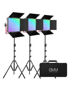 Kit de Iluminación LED RGB GVM 1200D 50W con Control APP