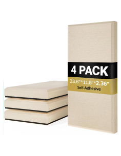 Panel Acústico TONOR 4 PCS 60x30 cm Beige Aislante Sonido