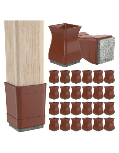 Protectores de Patas de Silla CHWM Cuadrados 24 Pcs Silicona Fieltro