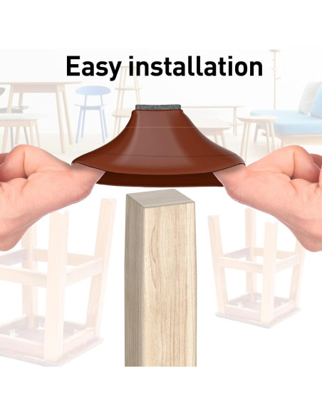 Protectores de Patas de Silla CHWM Cuadrados 24 Pcs Silicona Fieltro