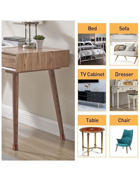 Protectores de Patas de Silla CHWM Cuadrados 24 Pcs Silicona Fieltro