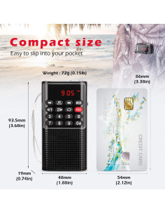 Radio Portátil FM PRUNUS J-328 con Grabador y Batería Recargable 2