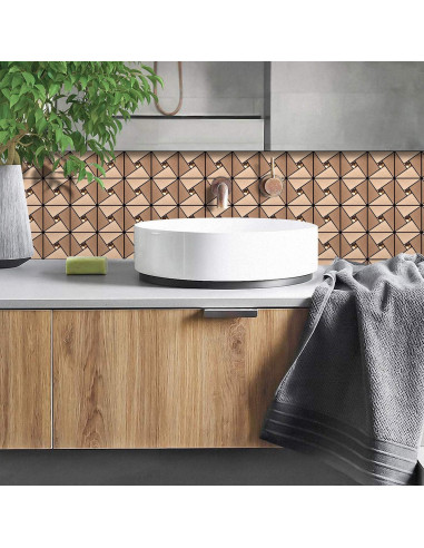 Azulejo Autoadhesivo Vamos Tile Rosa Oro 30.48x30.48cm 10 Hojas