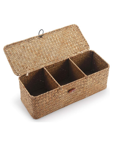 Cesta de Almacenamiento DECRAFTS de Hierba Marina 3 Secciones