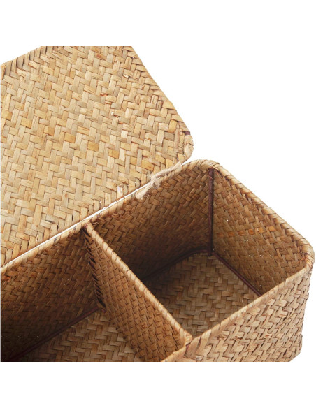 Cesta de Almacenamiento DECRAFTS de Hierba Marina 3 Secciones