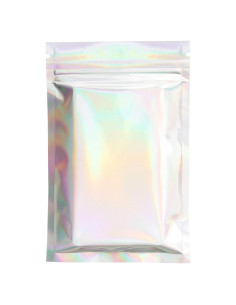 Paquete de 100 Bolsas de Cierre Holográficas QQ Studio 7.5x10cm