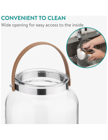 Dispensador de Bebidas de Vidrio Navaris 5.6L con Grifo de Acero