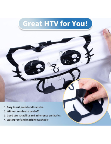 Vinilo de Transferencia de Calor Negro Amavinyl 30.48 cm x 3.05 m