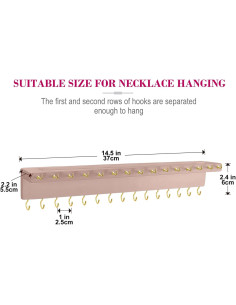 Soporte para Collares YYILIS Rosa con 30 Ganchos y Bandeja 2