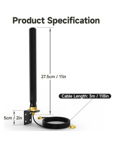 Antena SMA de montaje en pared Superbat 4G LTE 8dBi 2