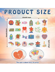 Tatuajes Temporales Religiosos Brillantes Landhoow 240 Pcs 2