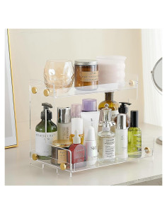Organizador de Baño FFK Acrílico 2 Niveles Estante Cosméticos