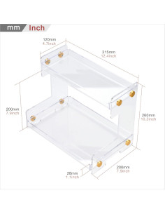 Organizador de Baño FFK Acrílico 2 Niveles Estante Cosméticos 2