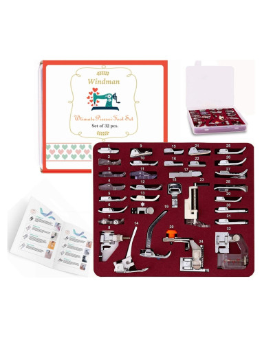 Conjunto de 32 Piezas de Patas de Prensatelas Windman