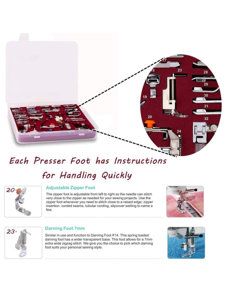 Conjunto de 32 Piezas de Patas de Prensatelas Windman