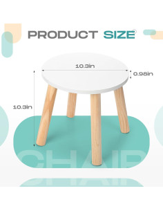 Taburete de Madera Wenqik para Niños - Paquete de 2 - Blanco 2