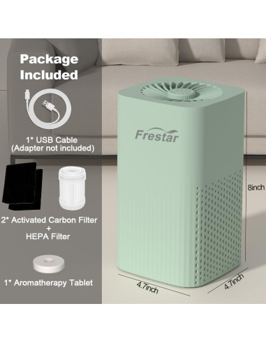 Purificador de Aire y Difusor 2 en 1 AP-1980 Verde HEPA