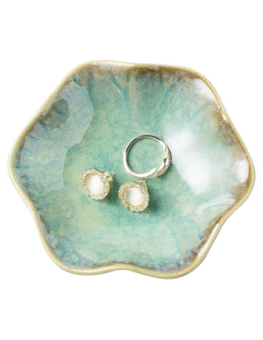 Plato Decorativo BEUNAIZER Cerámica Verde Esmeralda 10.9cm