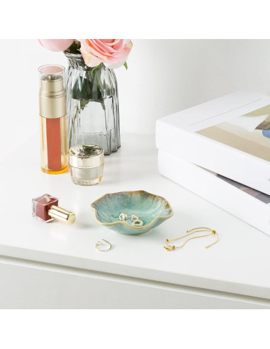 Plato Decorativo BEUNAIZER Cerámica Verde Esmeralda 10.9cm