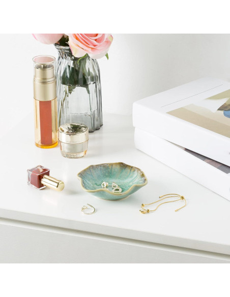 Plato Decorativo BEUNAIZER Cerámica Verde Esmeralda 10.9cm