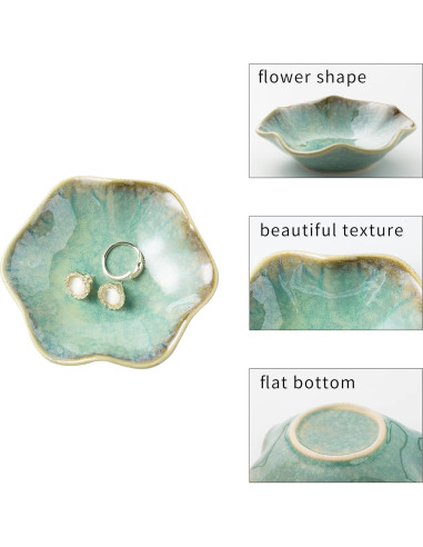 Plato Decorativo BEUNAIZER Cerámica Verde Esmeralda 10.9cm