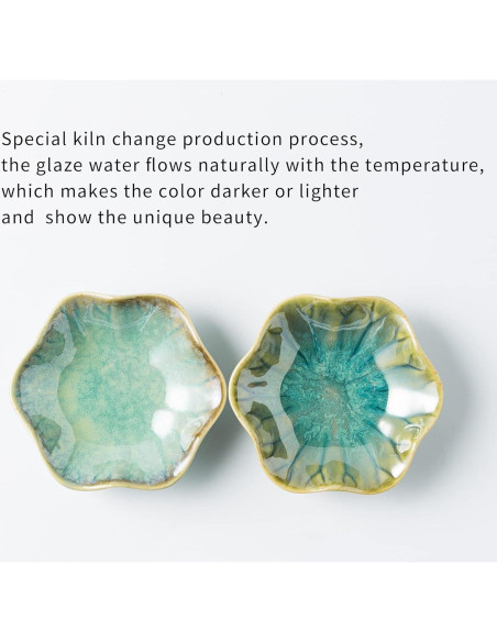 Plato Decorativo BEUNAIZER Cerámica Verde Esmeralda 10.9cm