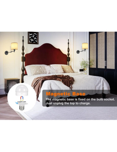 Aplique de pared recargable GOODATE BZ-DC, 15 colores, control remoto