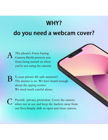 Cubierta de Cámara para iPhone 13 MakLuen - Protección Privacidad Negra