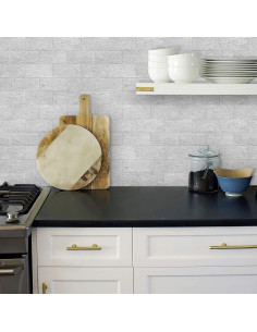 Paneles de Pared Autoadhesivos DEWOO Pizarra Gris 10 Hojas 34.3x29 cm 2