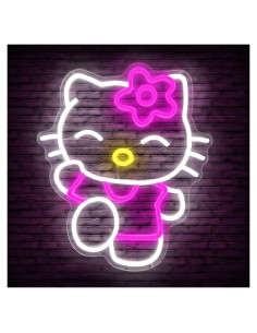 Letrero de Neón Kawaii Gato Cheunyar 37x32cm Dimmable
