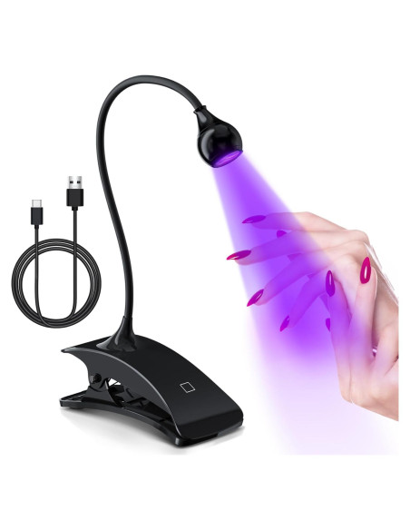 Lámpara UV para Uñas AORAEM Gooseneck 3W USB Negra