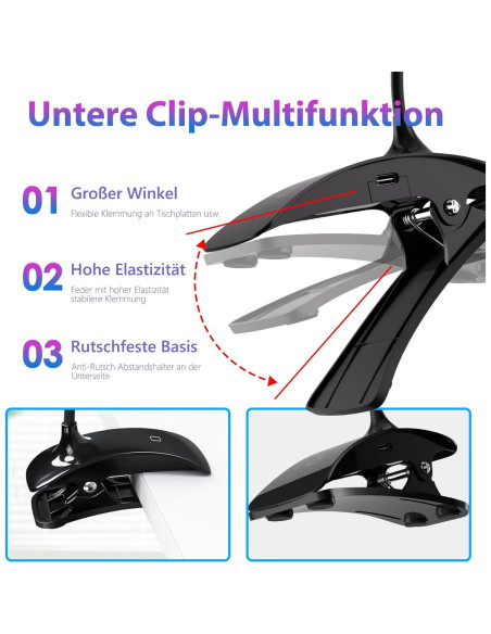 Lámpara UV para Uñas AORAEM Gooseneck 3W USB Negra