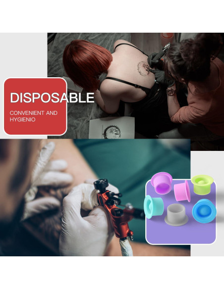 200 Tazas de Tinta Desechables OZER Azul para Tatuaje